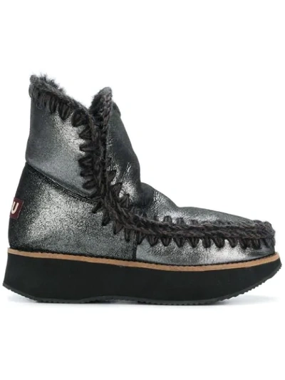 Shop Mou Running Eskimo Boots  In Grey