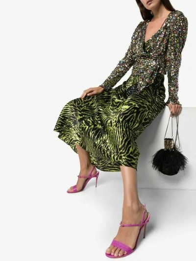 Shop Jennifer Chamandi Tommaso 105mm Croc-effect Sandals In Pink