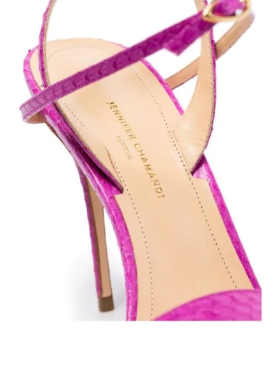 Shop Jennifer Chamandi Tommaso 105mm Croc-effect Sandals In Pink