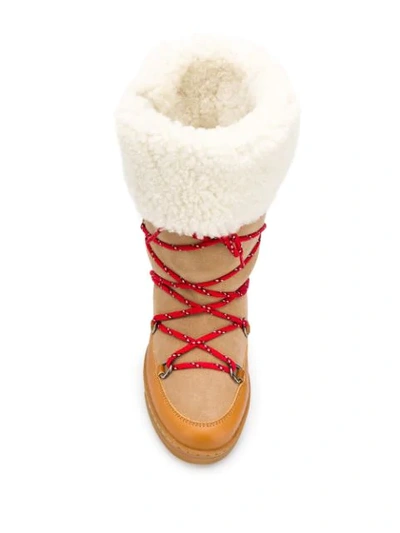 Shop Isabel Marant Nowly Snow Boots In Neutrals