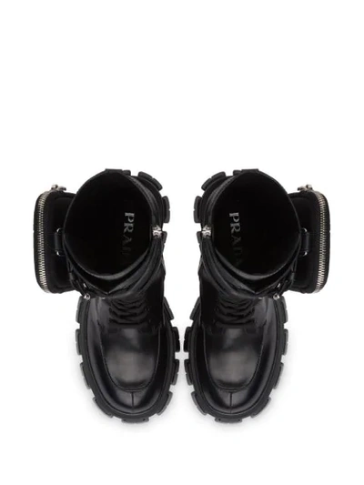 Shop Prada Monolith Chunky Boots In Black