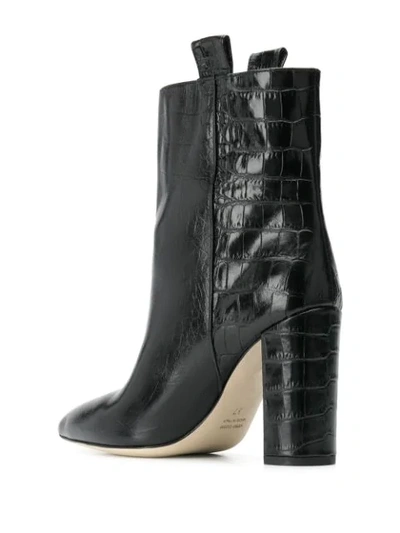 Shop Paris Texas Crocodile Effect Panelled Boots In Black