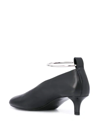 Shop Jil Sander Metallic Anklet Pumps In Black