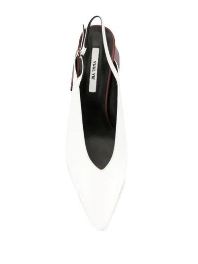 Shop Yuul Yie Wedge-pumps In White / Brown