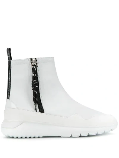 Shop Hogan Side Zip Ankle Boots In White