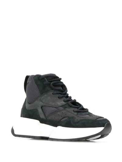 Shop Mm6 Maison Margiela Panelled High-top Sneakers In Black