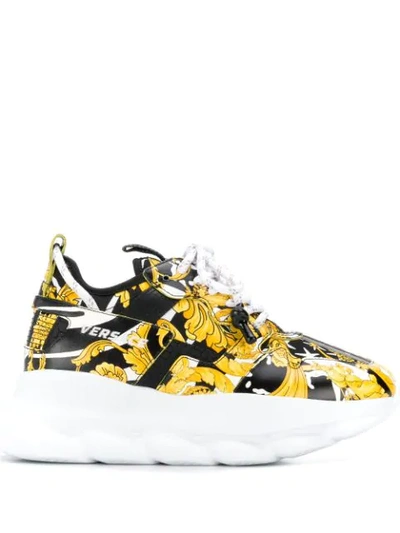 Shop Versace Chain Reaction Sneakers In Black