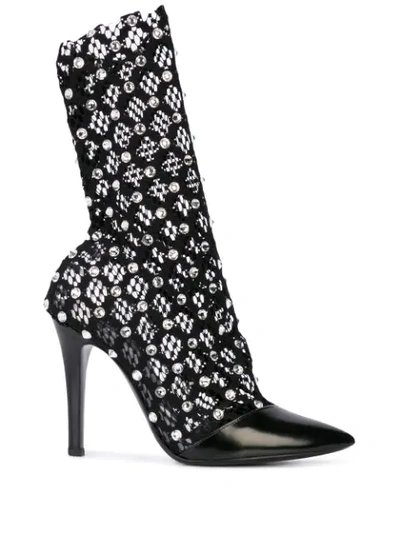Shop Philosophy Di Lorenzo Serafini Sock Mesh Boots In Black