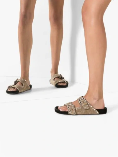 Shop Isabel Marant Lennyo Buckled Sandals In  Neutrals