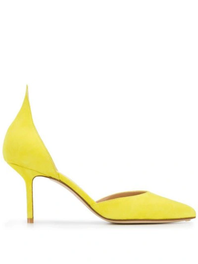 Shop Francesco Russo High Back Pumps In Yellow