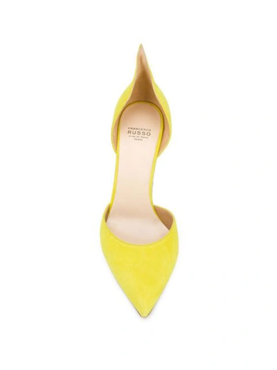 Shop Francesco Russo High Back Pumps In Yellow