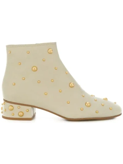 Shop See By Chloé Jarvis Studded Ankle Boots In Neutrals