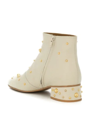 Shop See By Chloé Jarvis Studded Ankle Boots In Neutrals