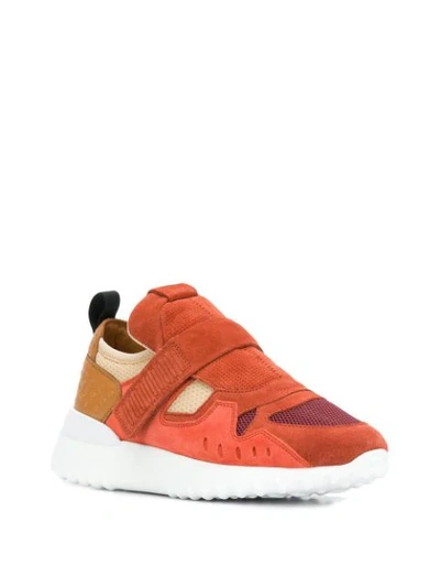 Tod's Touch-strap Sneakers In Orange