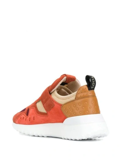 Tod's Touch-strap Sneakers In Orange