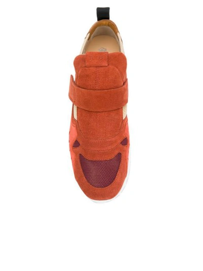 Tod's Touch-strap Sneakers In Orange