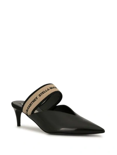 Shop Stella Mccartney Logo-strap Pointed Mules In Smc.1005