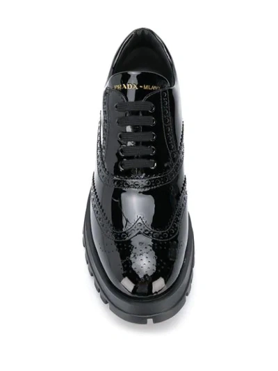 Shop Prada Brogue Shoes In F0002 Nero