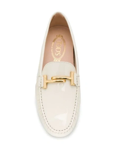 Shop Tod's Gommino Driving Loafers In White