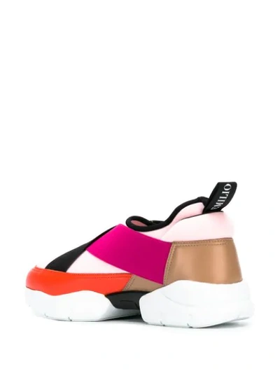Shop Emilio Pucci Colourblock Touch-strap Sneakers In Pink