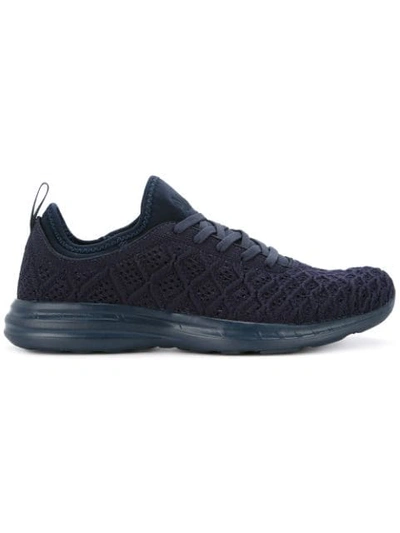 Shop Apl Athletic Propulsion Labs Textured Lace-up Sneakers In Blue