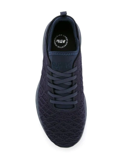 Shop Apl Athletic Propulsion Labs Textured Lace-up Sneakers In Blue