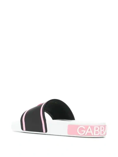 Shop Dolce & Gabbana I Heart Pool Slides In Black