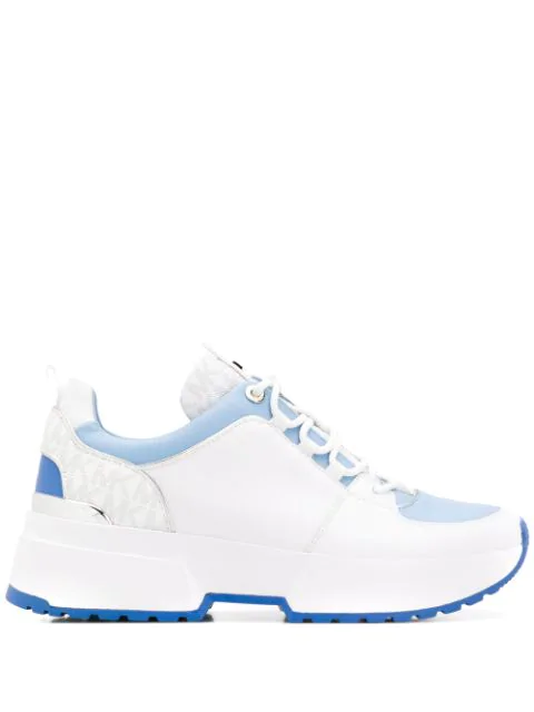 blue and white michael kors shoes