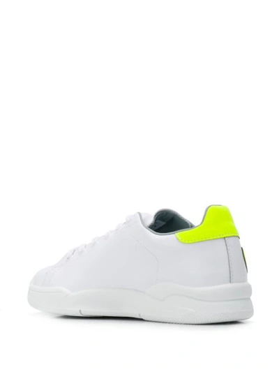 Shop Chiara Ferragni Heart Patch Sneakers In 036 Bianco/giallo Fluo