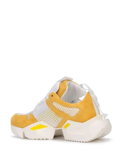 Shop Ben Taverniti Unravel Project Oversized Sole Sneakers In Yellow