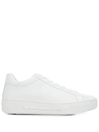 Shop René Caovilla Embellished Toe Sneakers In White