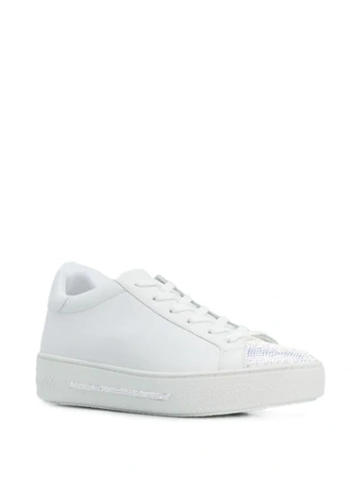 Shop René Caovilla Embellished Toe Sneakers In White