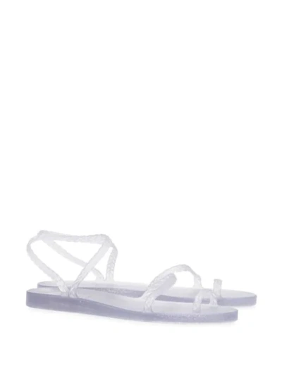 Shop Ancient Greek Sandals Clear Eleftheria Jelly Sandals In Silver