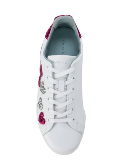 Shop Chiara Ferragni Heart Sneakers In White