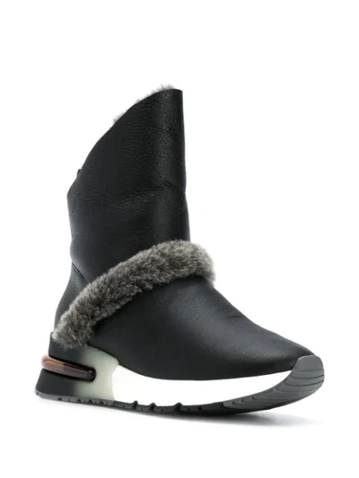 Shop Ash Faux Fur Lined Boots In Black
