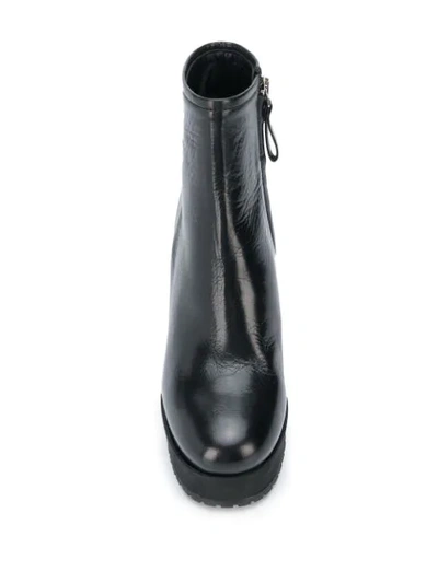 Shop Premiata Polished Finish Boots In Black