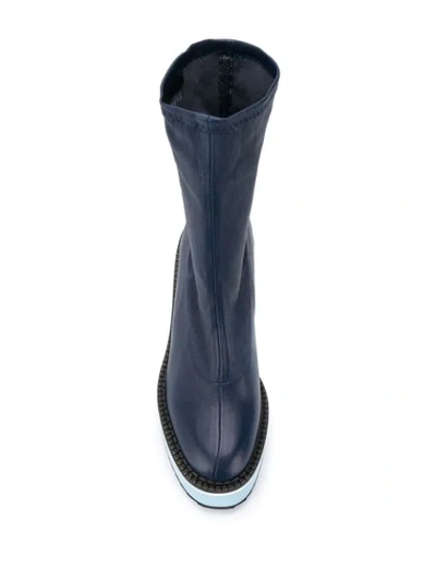 Shop Clergerie Bliss Boots In Navy/babyblue