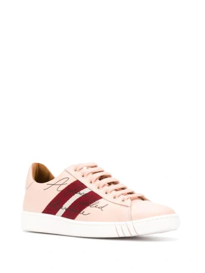 Shop Bally Stripe Low-top Sneakers In Pink