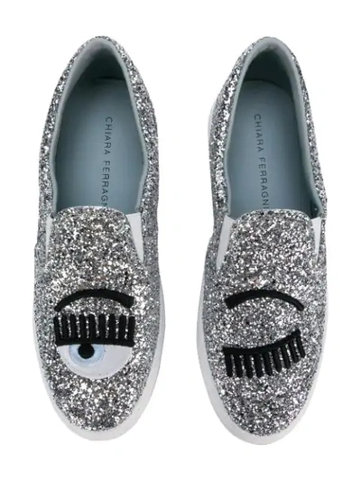 Shop Chiara Ferragni Flirting Sneakers In Silver