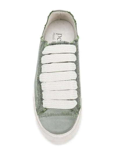 Shop Pedro Garcia Wide Lace-up Sneakers - Green