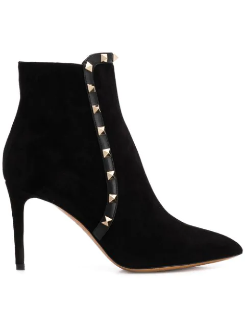valentino rockstud suede ankle boots
