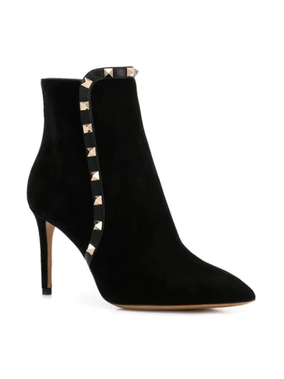 Shop Valentino Rockstud Ankle Boots In Black