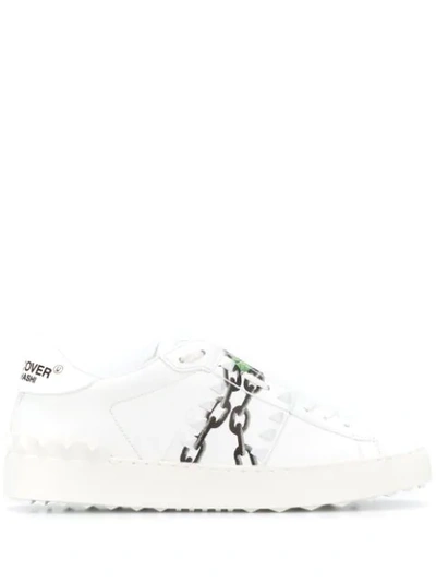 Shop Valentino Garavani Rose Rockstud Sneakers In White