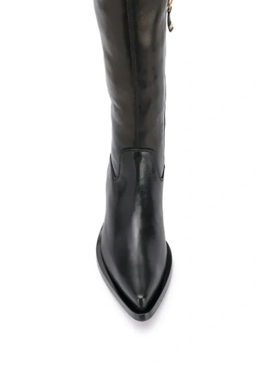 ERMANNO SCERVINO THIGH-HIGH COWBOY BOOTS - 黑色