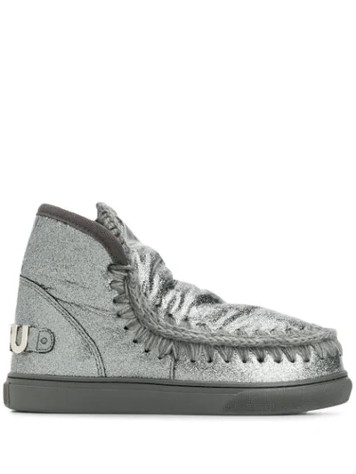 MOU MOU FW111008C ESKI SNEAKERS METAL LOGO 3DGLBK LEATHER/FUR/EXOTIC SKINS->LEATHER - 银色