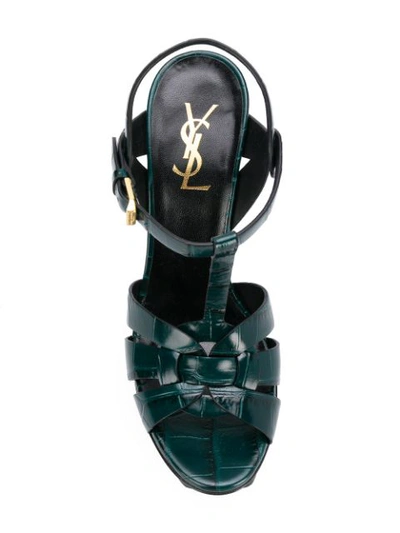 Shop Saint Laurent Tribute Sandals In Green