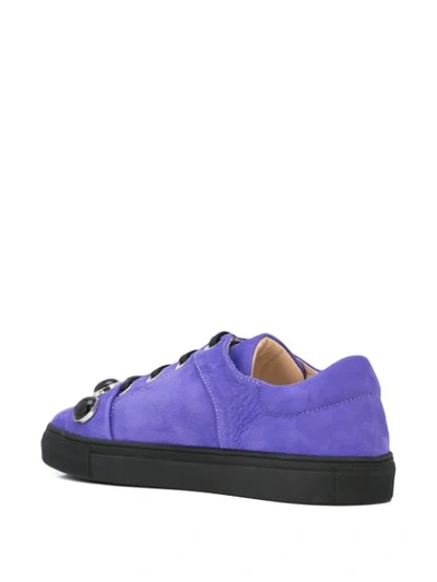 Shop Alberto Fermani Studded Low Top Sneakers In Purple