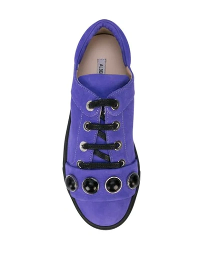 Shop Alberto Fermani Studded Low Top Sneakers In Purple