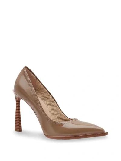 Shop Fendi Pointed-toe Décolleté Pumps In Brown