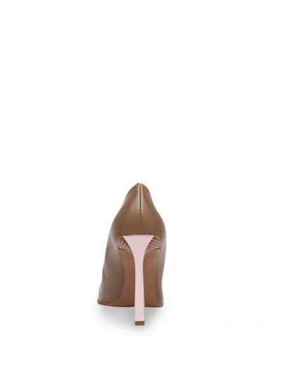 Shop Fendi Pointed-toe Décolleté Pumps In Brown